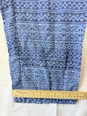 LL Bean Flannel Pajama Pants Womens Medium Blue Fair Isle