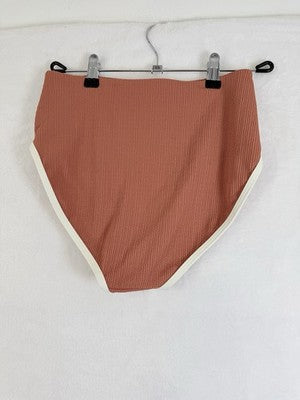 Calia Swim Bottom Small High Rise Bikini Tipped Terracotta Swimwear New NWT