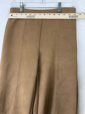 Ann Taylor Loft Faux Suede Crop Pants 00 Womens Brown Straight Leg