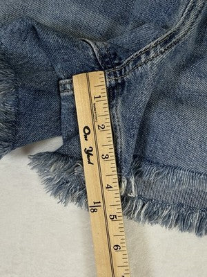 Gap Ultrasoft Denim Shorts 34 Womens 18 Blue Fringe Jean Mid Rise Cut Off New