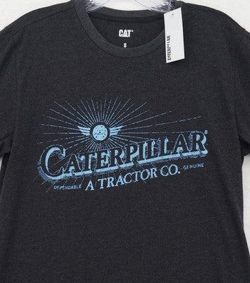 Caterpillar T Shirt Men Small Gray Vintage Logo CAT Tractor Short Sleeve New NWT