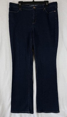 Lands End Jeans 16 Womens Bootcut Leg Fit 2 Dark Blue High Rise