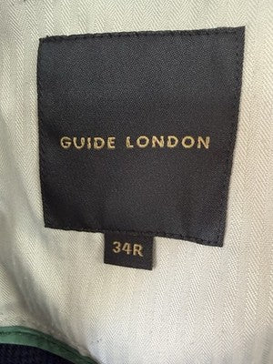 Guide London Dress Pants 34R 34 34x29 Mens Blue Herringbone Lightweight