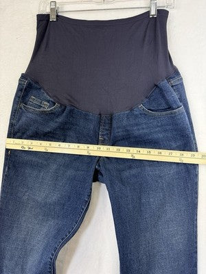 Old Navy Maternity Jeans 12 Boot Cut Dark Blue Full Panel