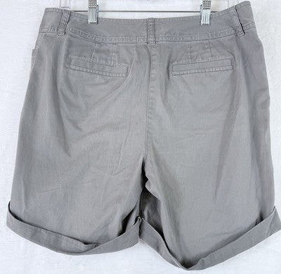 J Jill Shorts 10 Stretch Gray Chino Roll Cuff