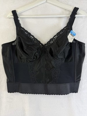 Vintage Longline Bra 42B Black Carnival 773 Deadstock New NWT Long Line Womens