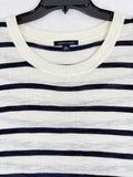 Tommy Hilfiger Womens Tops XL Sweater Sleeveless 100% Cotton Navy Blue Ivory