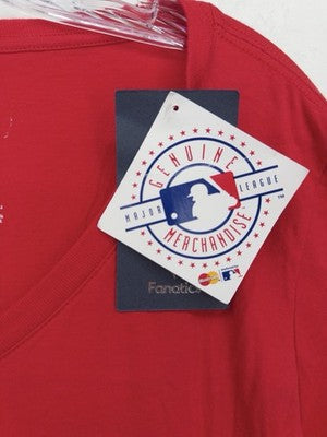 Fanatics St Louis Cardinals Shirt Womens Large Long Sleeve Red V Neck Tee New