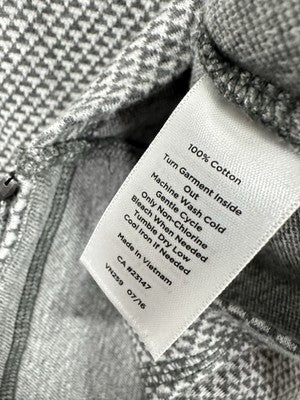 T By Talbots Medium Jacket Knit Gray Asymmetrical Zip 100% Cotton Womens