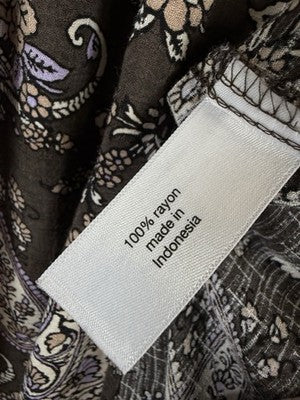 Lane Bryant 22 Tops Long Sleeve Peasant Blouse Brown Floral Plus Size Womens
