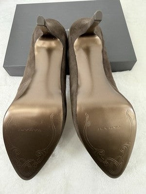 Tahari Pumps 11 Womens Brown Suede Leather High Heels Flynn 11M