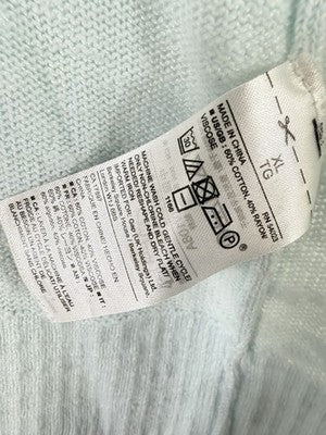 Gap Cardigan XL Womens Slub Knit Open Front Light Blue Sweater Knit Cotton