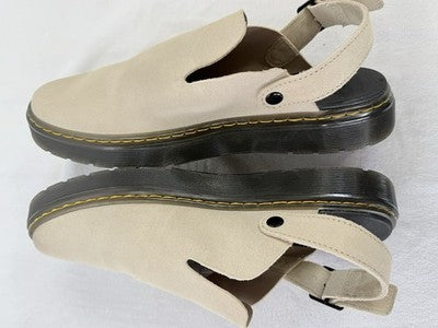 Dr Martens Carlson Mules 12 Mens 11 Womens Doc Suede Leather Beige Clogs