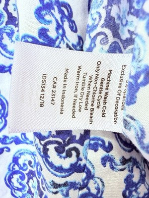 Talbots Non Iron Shirt 6 Womens Sleeveless Blue Print Button Down Cotton Womens
