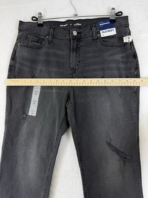 Old Navy Jeans 10 Mid Rise Boyfriend Ankle Gray Distressed Raw Hem New NWT