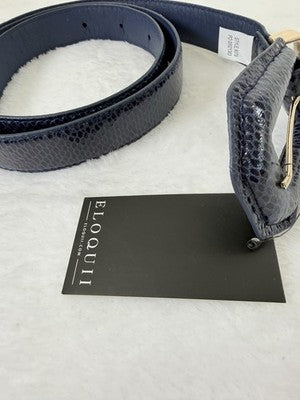 Eloquii Belt 14 16 Blue Faux Leather Snake Gold Tone Plus Size Women New