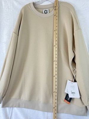 Obermeyer Explorer Tech Crew Mens Medium Sweatshirt Pullover Cement New NWT