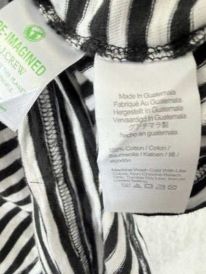 J Crew Dress XXS Black White Striped Mini Dress Short Sleeve Cotton Knit Womens