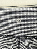 Lululemon Wunder Under Crop II Leggings 6 Womens Workout Blue Gingham