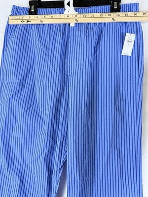 Gap Poplin Pajama Pants Medium Blue Striped Womens 100% Cotton New NWT