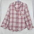 Victoria’s Secret Pajama Top Medium Button Up Long Sleeve Shirt Women Pink Plaid