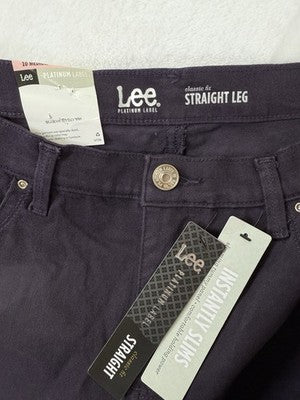 Lee Jeans Womens 10 Medium Straight Leg Purple Platinum Label Classic Fit NEW