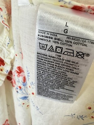 Gap X DÔEN Dress Large Women Pintuck Floral Midi Doen Boho Whimsical New NWT