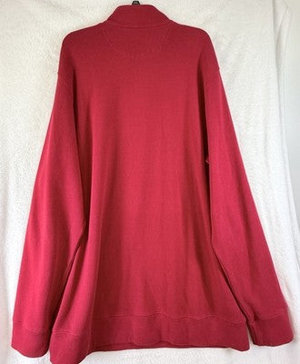 Lands End XXL Tall Mens 1/4 Zip Sweatshirt Long Sleeve Red Mix Neck Shirt