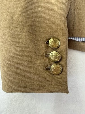 J Crew Schoolboy Blazer 2 Wool Womens Camel Beige Jacket Gold Buttons
