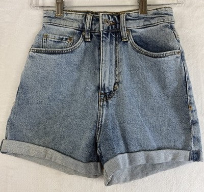 HM Jean Shorts 0 Women High Rise Roll Cuff Blue  Denim
