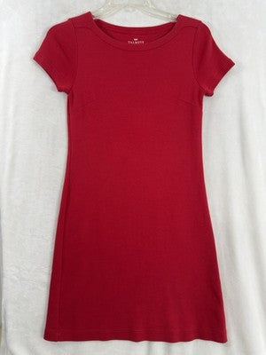 Talbots Dress Small Petite Red T Shirt Jersey Knit Short Sleeve Womens SP Cotton