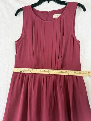 Ann Taylor Loft Dress 8 Sleeveless Fit And Flare Pink Womens
