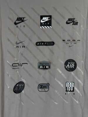 The Nike Tee Mens XXL Max90 Gray Beige  Logo Short Sleeve New NWT