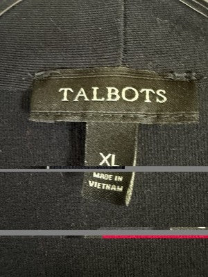 Talbots XL Tops Black Platinum Jersey Knit V Neck Long Sleeve