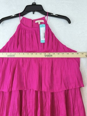 Stitch Fix Medium Dress New Skies Are Blue Pink Tiered Halter Short Sleeveless