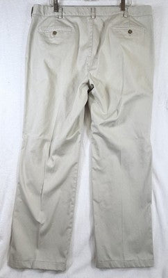 LL Bean Mens Pants 40x34 Free Double L Chinos Natural Fit Plain Front Beige Tan