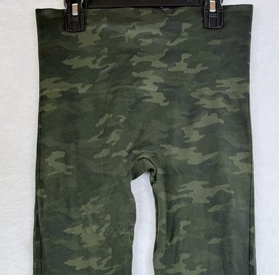 SPANX Leggings Large Look At Me Now High Waisted Green Camo Womens Slimming