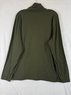 J Crew Turtleneck Top XXL Green Knit Long Sleeve Womens