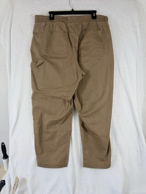 Old Navy High Rise Pulla Utility Pants XL Womens Brown Pull On Cotton Stretch