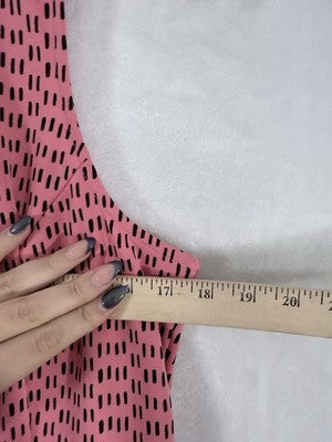 Worthington Large Top Womens Pink High Neck Sleeveless Tiered Zip Back Shell