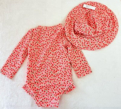 Baby Gap Rash Guard Swim Set 6-12 Months Swimsuit Pink Long Sleeve New NWT
