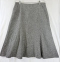 Talbots 14 Fit And Flare Skirt Gray Herringbone Wool Silk Womens Vintage Midi