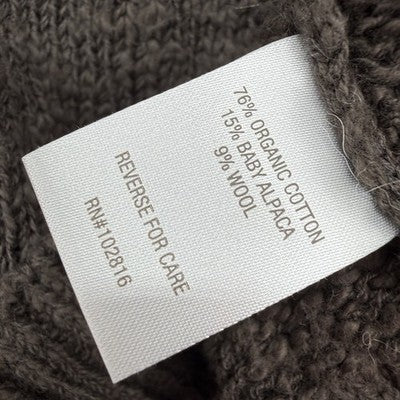 Garnet Hill Alpaca Wool Sweater Medium Fair Isle Brown Womens Tops 1/4 Zip