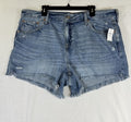 Gap Ultrasoft Denim Shorts 34 Womens 18 Blue Fringe Jean Mid Rise Cut Off New