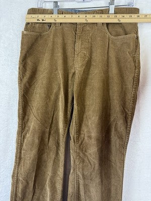 LL Bean Stretch Country Corduroy Pants 32x30 Mens Sepia Brown Straight Leg