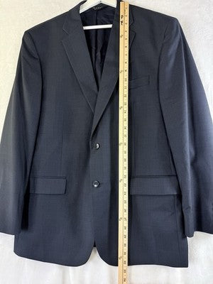 Jos A Bank Blazer 44R Travelers Collection 100% Wool Navy Blue Jacket Mens