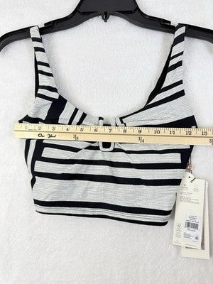 Calia Swim Top XS Longline Bikini Black Gray U Bar Womens