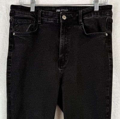 Zara Jeans 12 Womens High Rise Skinny Black