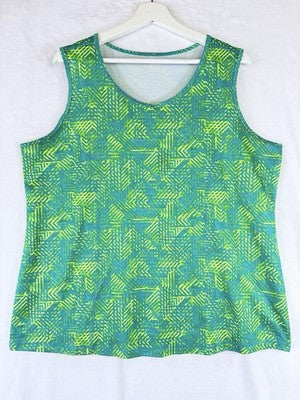 Made For Life Active Wear Top 1X Tank Green Plus Size Women