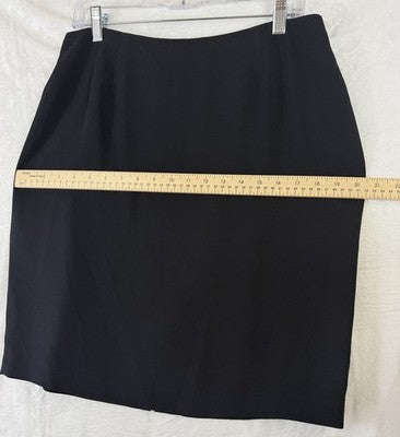 Vintage Anne Klein Skirt 12 Navy Blue Made In USA Pencil Knee Length